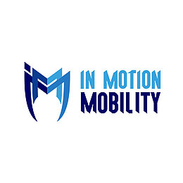In Motion Mobility LLC logo in blue and dark blue